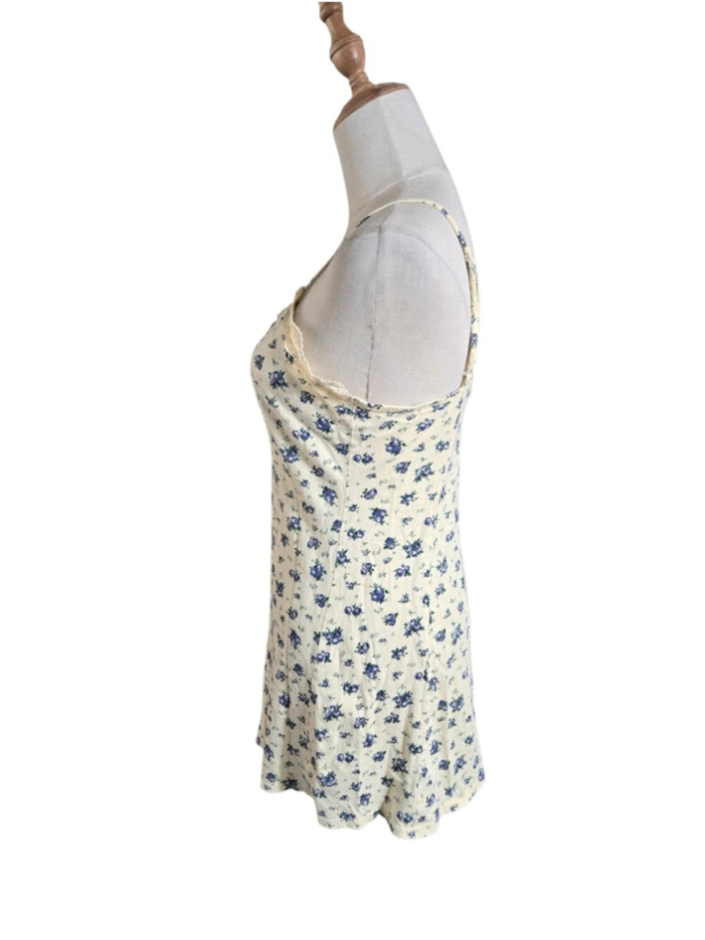 Victoria's Secret Vintage Buttercream Yellow Floral Lace-Trim Mini Dress - Picture 7 of 8